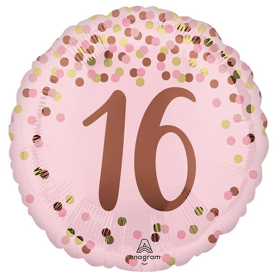 Mooideco - Pretty Pink Birthday - Happy birthday 16 jaar - 18 inch - Anagram