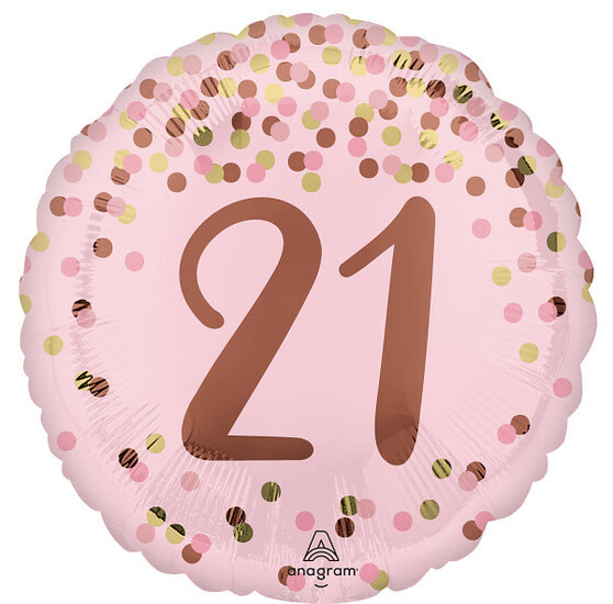 Mooideco - Pretty Pink Birthday - Happy birthday 21 jaar - 18 inch - Anagram