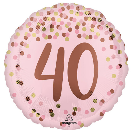 Mooideco - Pretty Pink Birthday - Happy birthday 40 jaar - 18 inch - Anagram
