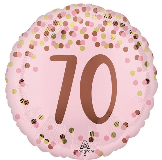 Mooideco - Pretty Pink Birthday - Happy birthday 70 jaar - 18 inch - Anagram