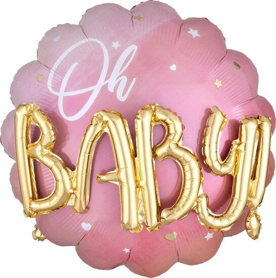 Mooideco - Multi balloon - Pink Baby Girl - 28 inch - P75 Anagram