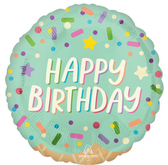 Mooideco - Ice Cream Birthday - Happy birthday - 18 inch - Anagram (1)