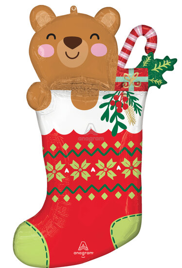 Beary Christmas Stocking - SuperShape - Christmas - 32 inch - P35 - Anagram Balloons (1)