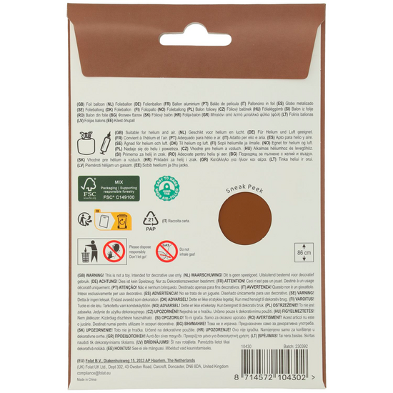 Mooideco - Number 0 - Chocolate - 34 inch - Folat