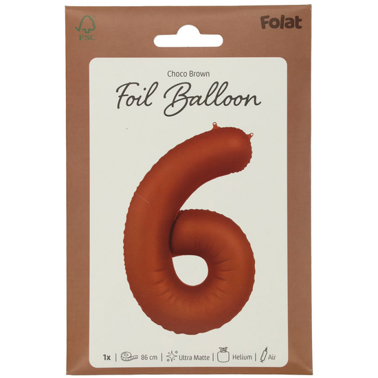 Mooideco - Number 6 - Chocolate - 34 inch - Folat