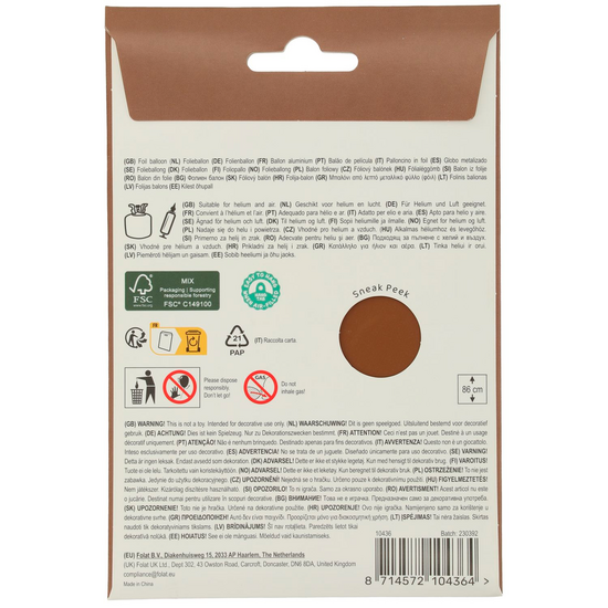 Mooideco - Number 6 - Chocolate - 34 inch - Folat