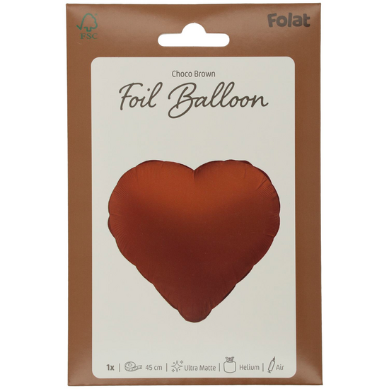 Mooideco - Heart - Chocolate - 18 inch - Folat