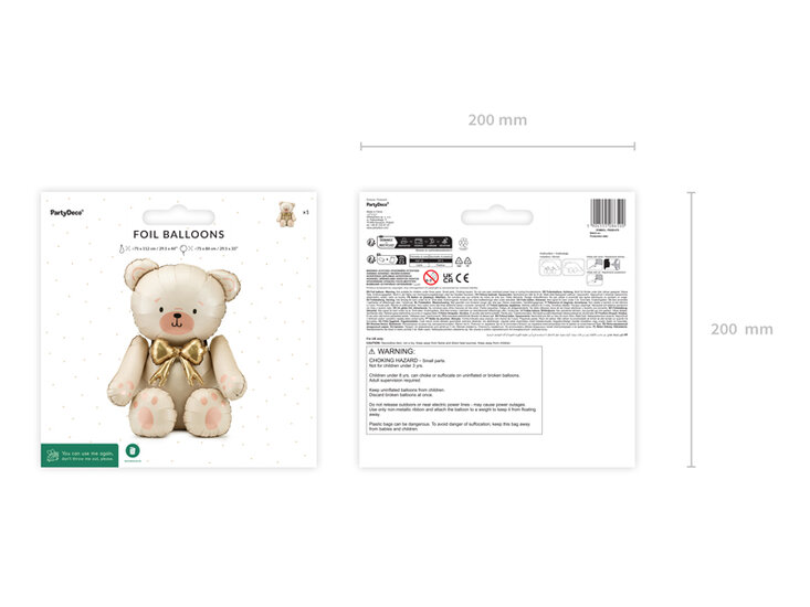 Mooideco - Beer Bear zittend - 44 inch - Party Deco 
