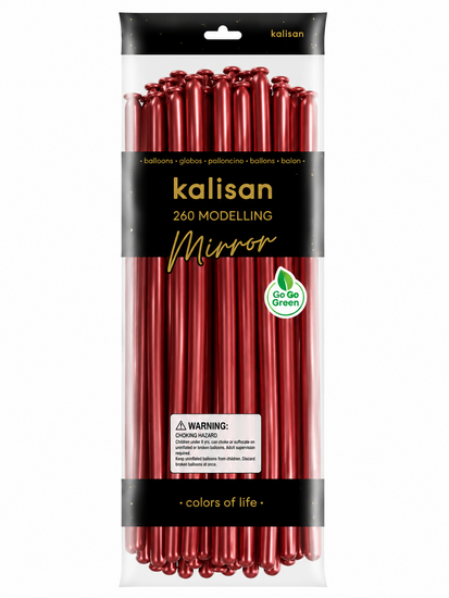Mooideco - 260 - Mirror Red - Nozzle up - Kalisan balloons