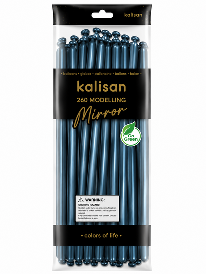 Mooideco - 260 - Mirror Navy Blue - Nozzle up - Kalisan balloons