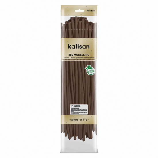 Mooideco - 260 - Standard Chocolate Brown - Nozzle up - Kalisan balloons