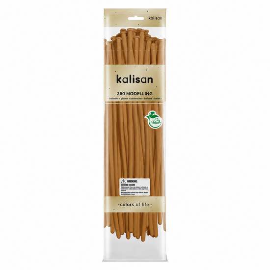 Mooideco - 260 - Standard Caramel Brown - Nozzle up - Kalisan balloons