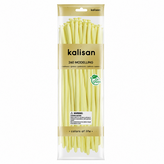 Mooideco - 260 - Macaron Yellow - Nozzle up - Kalisan balloons