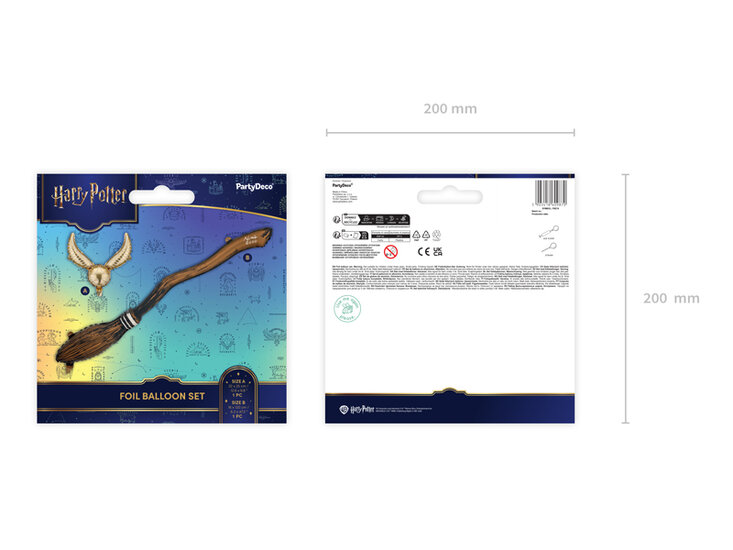 Mooideco - Broom and Snitch - Harry Potter - 50 inch - Partydeco