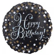 Mooideco - Sparkling black - Sparkling black &amp; gold - Happy birthday 
