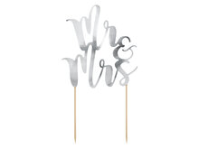 Mooideco groothandel - Taarttopper Mr &amp; Mrs zilver