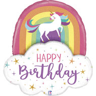 Mooideco - Happy Birthday - Unicorn Rainbow - 35 inch - Betallic 