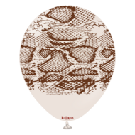Mooideco - Safari Print Snake - White Sand - Print Dark Brown - 12 inch - Kalisan 