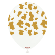 Mooideco - Safari Cow - White - Print Gold - 12 inch - Kalisan 