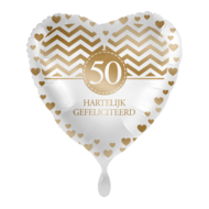 Mooideco - 50 hartelijk gefeliciteerd - folie ballon - 18 inch - Everloon 