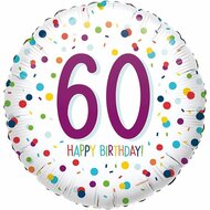 Mooideco - Confetti Birthday - Happy birthday 60 jaar - 18 inch - Anagram (1)