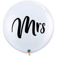 Mooideco - Mrs. - Wit - 36 inch - Qualatex 