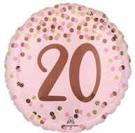 Mooideco - Pretty Pink Birthday - Happy birthday 20 jaar - 18 inch - Anagram
