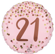 Mooideco - Pretty Pink Birthday - Happy birthday 21 jaar - 18 inch - Anagram