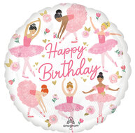Mooideco - Ballerina Girl - Happy birthday - 18 inch - S40 Anagram