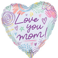 Mooideco - Love You Mom Sweet Scribbles - Moederdag - 28inch - P32 Anagram