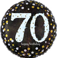Mooideco - Sparkling black - Happy birthday 70 jaar ballon