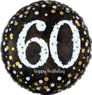 Mooideco - Sparkling black - Happy birthday 60 jaar ballon