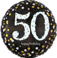 Mooideco - Sparkling black - Happy birthday 50 jaar ballon