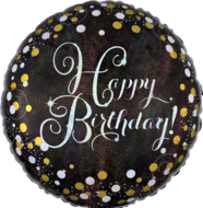 Mooideco - Sparkling black - Sparkling black &amp; gold - Happy birthday 