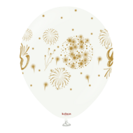 Mooideco - Happy New Year Fireworks - Black and white - Print Gold - 12 inch - Kalisan