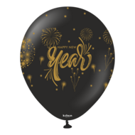 Mooideco - Happy New Year Fireworks - Black and white - Print Gold - 12 inch - Kalisan