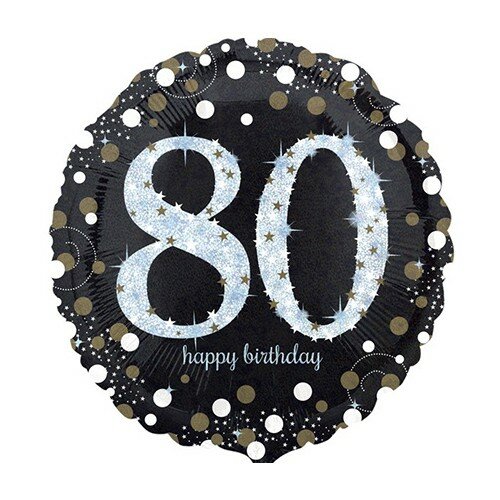 Sparkling black - Happy birthday 80 jaar