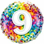 Rainbow confetti - Happy birthday 9 jaar