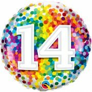 Rainbow confetti - Happy birthday 14 jaar