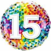Rainbow confetti - Happy birthday 15 jaar