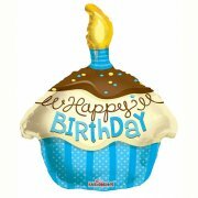 Blue cupcake - Happy birthday - 18 inch - Kaleidoscope (1)