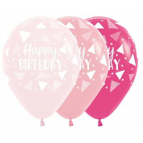 R12 - Happy Birthday - Triangles Pink - Sempertex (25) R12 - Happy Birthday - Triangles Pink - Sempertex (25)