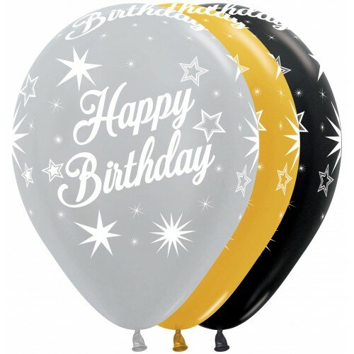 R12 - Happy Birthday Sparkle - Elegant Assortiment -Sempertex (25)