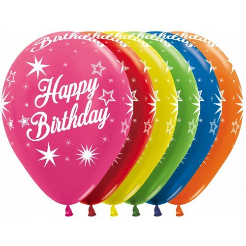 R12 - Happy Birthday Sparkle - Metallic Assortiment -Sempertex (25)