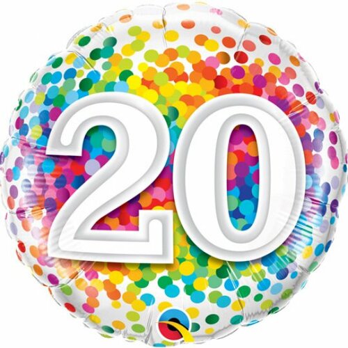 Rainbow confetti - Happy birthday 20 jaar