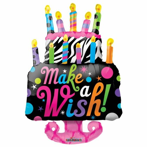 Happy Birthday Taart Make a wish - 36 inch - Kaleidoscope (1)