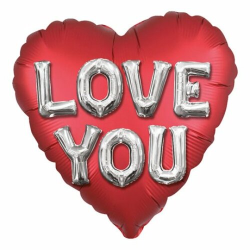 Love you zilvere letters - 28 inch