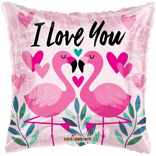 I love you flamingo - 18 inch - Kaleidoscope (1)