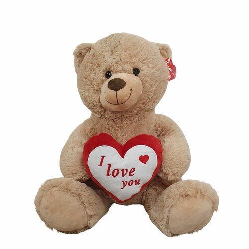 Knuffel teddybeer bruin met hart I Love you