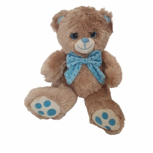 Knuffel teddybeer met blauwe strik